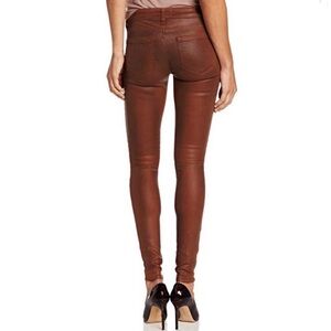 Paige Verdugo coated skinny jeans in Saddle brown